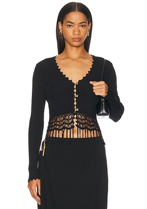 Ganni Crochet Cardigan in Black - Black. Size S (also in L).