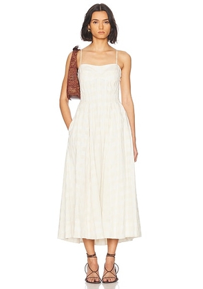 SIMKHAI Kittiya Midi Dress in Sand Multi - Neutral. Size 0 (also in 2, 6).
