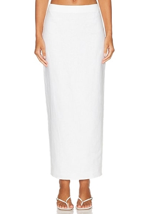 Helsa Linen Maxi Skirt in Natural White - White. Size XL (also in XXS).
