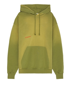 JW Anderson Aged Logo Hoodie in Olive - Green. Size S (also in L, M).