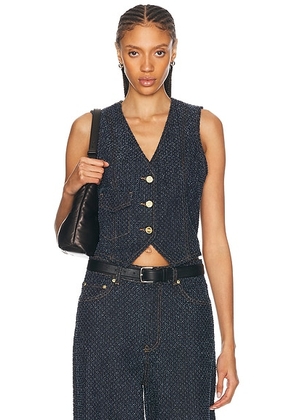 Ganni Denim Wasitcoat in Rinse - Denim-Dark. Size 40 (also in ).