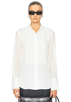 Helmut Lang Long Sleeve Button Up Blouse in White - White. Size M (also in L).
