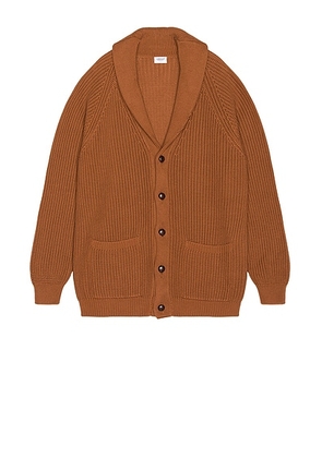 Ghiaia Cashmere Marinaio Shall Collar Cardigan in Tobacco - Brown. Size S (also in ).