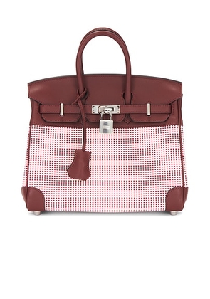 hermes Hermes Swift & Toile Qaudrille Birkin 25 Handbag in Ecru Rouge - Burgundy. Size all.