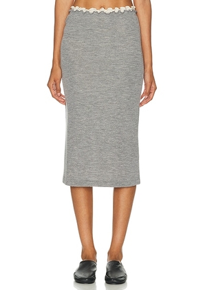 Jil Sander Double Layer Skirt in Grey & Bone - Grey. Size XS (also in L, S).