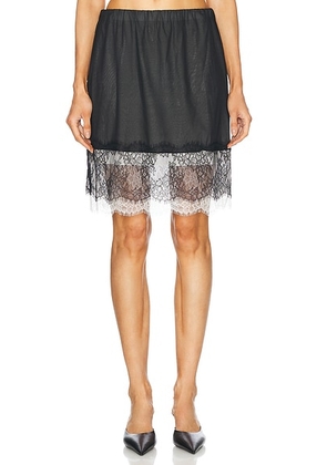 Helmut Lang Lace Mini Skirt in Black - Black. Size S (also in M).