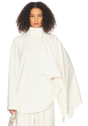 Helsa The Detachable Scarf Top in Cream - Cream. Size M (also in L, S, XL).