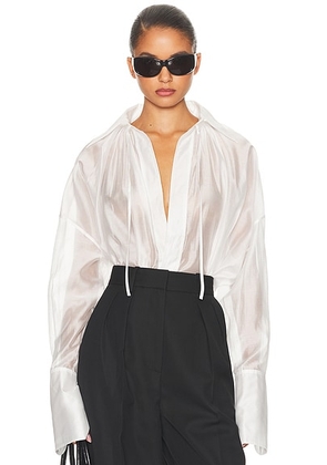 Helsa The Poet Blouse in White - White. Size M (also in ).