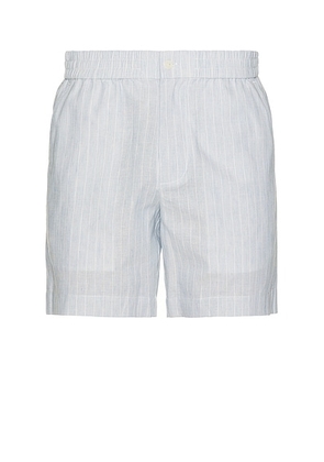 SIMKHAI Sebastian Shorts in Haze Stripe - Baby Blue. Size M (also in S, XL/1X).