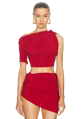 JACQUEMUS Le Haut Drapeado Mc in Dark Red - Red. Size L (also in ).