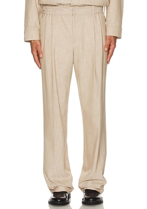 SIMKHAI Duncan Single Pleat Pull On Pants in Natural Linen - Neutral. Size M (also in ).