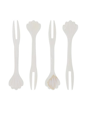 Gohar World Mother Of Pearl Seafood Pick Set in Mother Of Pearl - White. Size all.