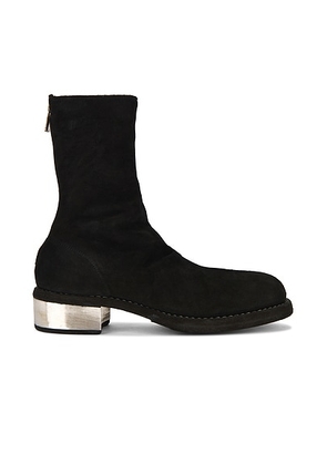 Guidi Metal Heel Back Zip Boot in Reverse Black - Black. Size 41 (also in 42, 43, 44).