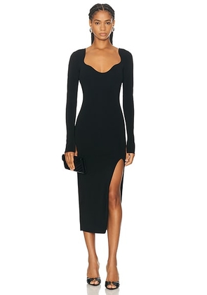 GALVAN Kaia Long Sleeved Dress in Black - Black. Size L (also in ).