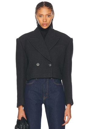 GRLFRND x Emily Gemma The Short Coat in Dark Grey - Grey. Size M (also in L, XL).