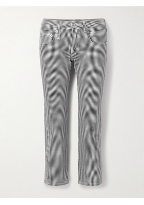 R13 - Boy Cropped Houndstooth Low-rise Slim-leg Jeans - Black - 24,25,26,27,28,29,30,31