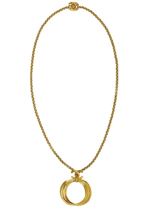 chanel Chanel 1996 CC Turnlock Swing Necklace in Gold - Metallic Gold. Size all.
