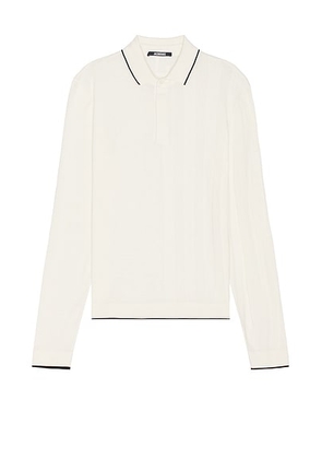 JACQUEMUS Le Polo Tricot Ml in Off-White - Ivory. Size S (also in ).