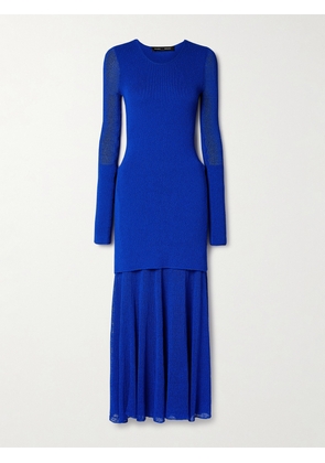 Proenza Schouler - Anita Layered Knitted Maxi Dress - Blue - x small,small,medium,large,x large