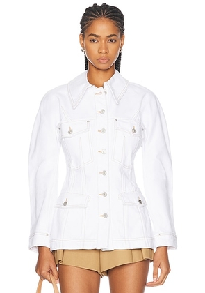 Givenchy Tailored Denim Jacket in Optic White - White. Size 34 (also in 36).