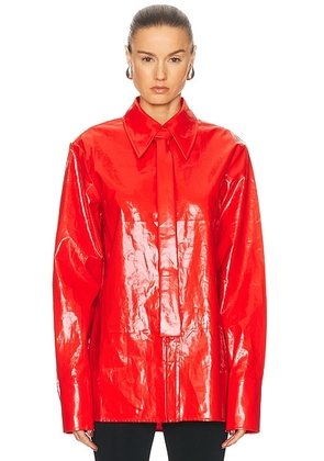 Jil Sander Tie Shirt in Paprika - Red. Size 36 (also in 34, 38, 40).