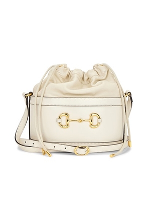 gucci Gucci Azalea Sakai Horsebit 1955 Drawstring Bucket Bag in Mystic White - White. Size all.