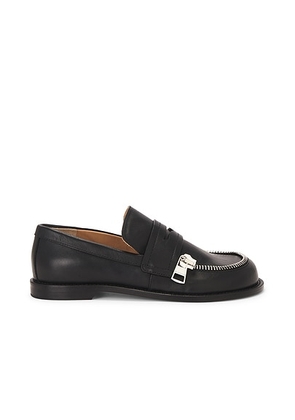 JW Anderson Biker Moccasin in Black - Black. Size 38 (also in 36, 39).