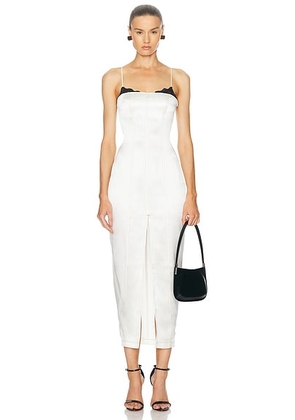 Fleur du mal Silk Maxi Dress With Lace Cups in Ivory - Ivory. Size 8 (also in 6).