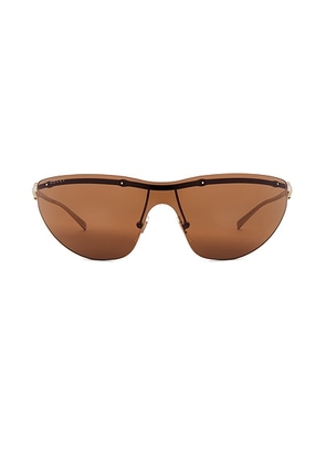Gucci Horsebit Top Bar Sunglasses in Gold & Brown - Metallic Gold. Size all.