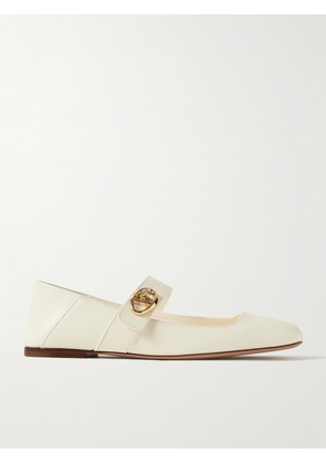 Valentino Garavani - Vlogo Locker Leather Ballet Flats - Ivory - IT35,IT36,IT36.5,IT37,IT37.5,IT38,IT38.5,IT39,IT39.5,IT40,IT40.5,IT41,IT41.5,IT42