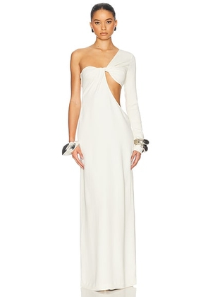 Helsa The Corsico Draped Dress in Cream - Cream. Size M (also in L, XL).