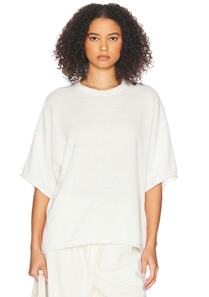 Helsa Palmer Knit Top in Ivory - Ivory. Size L (also in M, S).