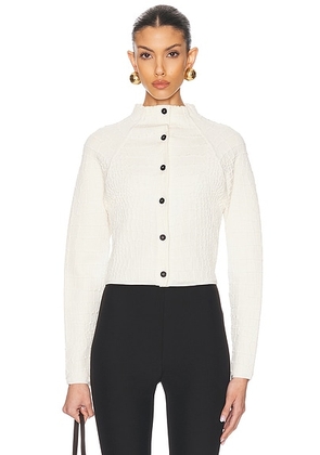 JACQUEMUS Le Cardigan Scala in Off White - White. Size 42 (also in 36).
