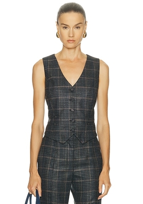 Gabriela Hearst Coleridge Vest in Charcoal Multi - Charcoal. Size 36 (also in 38).