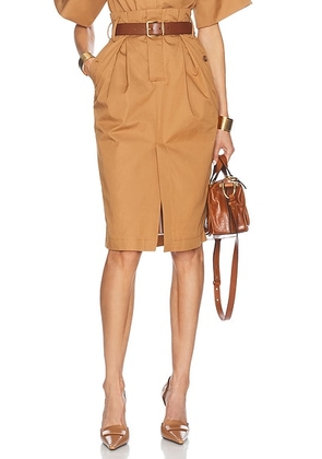 Helsa Paperbag Skirt in Caramel - Tan. Size XL (also in XS, XXS).
