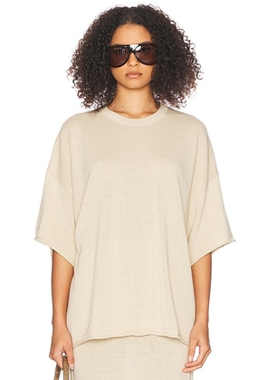 Helsa Palmer Knit Top in Natural Linen - Neutral. Size M (also in S).