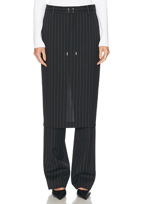 Jean Paul Gaultier Pinstripe Tailored Pant Skirt in Black & White - Black. Size 38 (also in 34, 42).