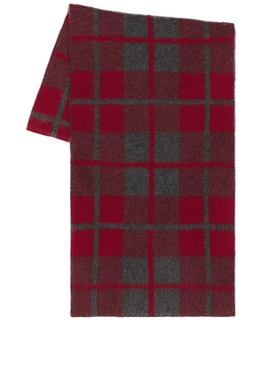 Guest In Residence The Plaid Big Scarf in Charcoal & Ruby - Red. Size all.