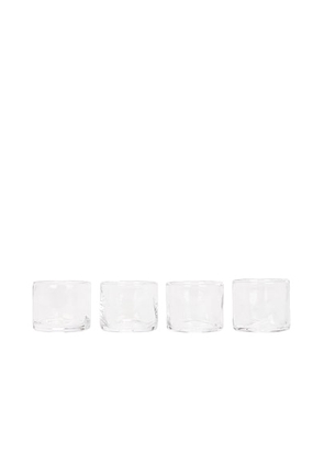 FRAMA 0405 Wide Glass Set Of Four in Clear - NA. Size all.