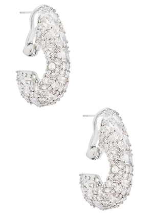 Jennifer Behr Etta Earrings in Crystal - Metallic Silver. Size all.