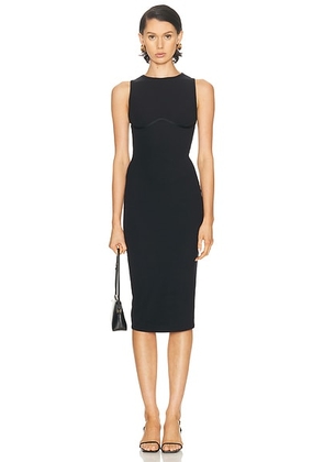 Fleur du mal Hourglass Rib Dress in Black - Black. Size XS (also in M, S).