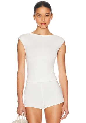 Helsa Celestine Top in Cream - Cream. Size L (also in M, S, XL).