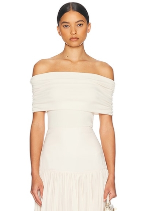 Helsa Makenzie Off Shoulder Sweater in Vanilla - Cream. Size L (also in M, S, XL, XS).