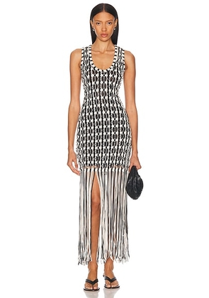 SIMKHAI Sonia Tank Dress in Sand Multi - Black,White. Size S (also in L, XS).