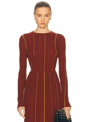 Gabriela Hearst Augie Top in Burnt Sienna - Cognac. Size L (also in M, S, XS).