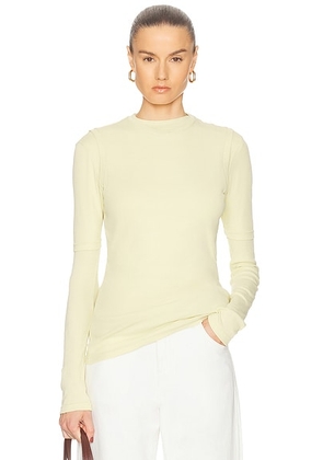 Jil Sander 3 Pack Tank, Tee & Long Sleeve Top in Lime Wash - Yellow. Size XS (also in S).