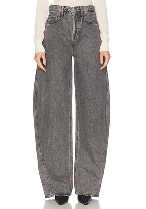 GRLFRND x Emily Gemma Paola Barrel Leg Jeans in Telluride - Grey. Size 24 (also in 23, 25).