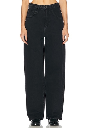 GRLFRND Enya Drop Rise Jeans in Niseko - Black. Size 24 (also in 25, 26, 28).