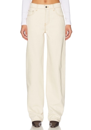 GRLFRND Bella Low Rise Boyfriend Jeans in Natural Crispy - Beige. Size 24 (also in 23, 25, 26, 27, 28, 29, 31, 32).