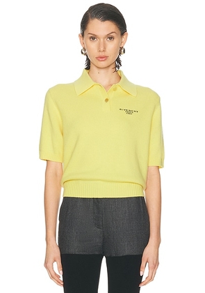 Givenchy Short Sleeve Polo Top in Acid Yellow - Yellow. Size L (also in M, XS).